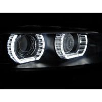 Paire de feux phares BMW serie 3 E92 / E93 06-10 angel eyes LED 3D DRL noir