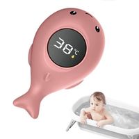Thermomètre de bain pour bébé, thermomètre à eau numérique étanche avec écran tactile LED jouet de bain pour bébé nouveau-né, rose