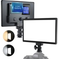 RALENO Lumière vidéo LED, lumière de caméra pour les photos et l'enregistrement vidéo avec batterie 4000mAh supportant l'alimentatio