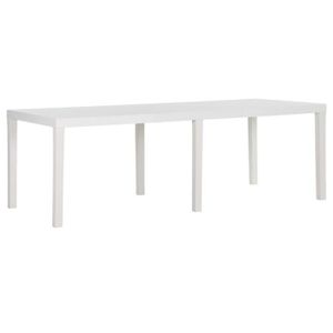 TABLE DE JARDIN  LeDivil- Table de jardin 220x90x72 cm PP Blanc