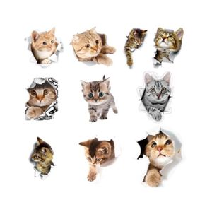 Stickers muraux chat 3d - Cdiscount