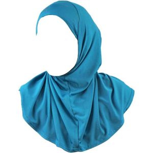 ECHARPE - FOULARD Echarpe Foulard Hijab Uni Amira pour Filles - Bleu Sarcelle - Prêt à l'Emploi