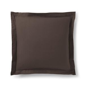 TAIE D'OREILLER Taie d'oreiller Choco 63 x 63 cm volant plat piqué  - 100% Coton - 57 fils-cm²