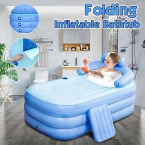 Vasca Gonfiabile Per Adulti E Bambini - 160x82x75 Cm - Blu - Piegevole E Portatile Con Pompa A Pedale - Foto 2