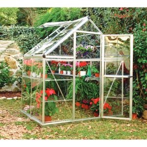 TECTAKE Serre de Jardin Polycarbonate 4,41 m² + 2 Lucarnes - Cdiscount  Jardin