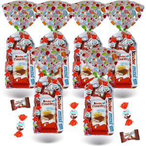 CHOCOLAT BONBON 6 sachets de 40 chocolats Kinder : Schokobons, Mini Bueno, Maxi et Country