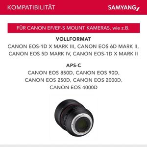 OBJECTIF Samyang AF 85mm F1.4 EF pour Canon EF - Téléobject