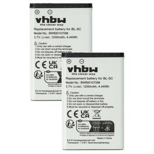 Batterie téléphone vhbw 2x Batterie compatible avec Telefunken FHD 17