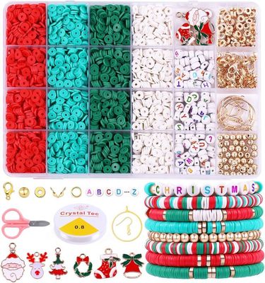 Perle Enfant Kit De 3 500 Perles De Noël En Argile Pour La Fabrication De Bracelets, Perles Heishi En Polymère Pour La Fabrication De Bijoux, Pe - Beaux-Arts Et Loisirs Créatifs Kit Argile