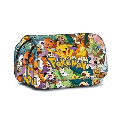 Trousse à Crayons Double Compartiments à Fermeture Éclair - Imprimé Oiseaux Tropicaaux - Grande Capacité Pour École, Bureau, Voyage