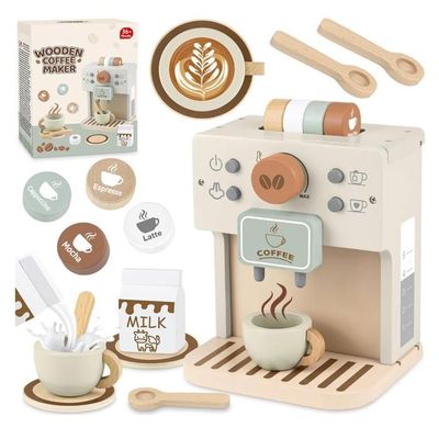 Cafetière en Bois Bébé, Jouet Jeux de Rôle Éducatif Éveil, Boulangerie Nourriture Accessoire Dinettes Cuisine,Garçon Fille 3+ Ans - Jeux - Jouets