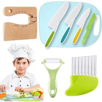16 Pièces Couteaux Sécurité Enfants - Set Cuisine Sans Danger Dès 2 Ans - Fruits & Légumes
