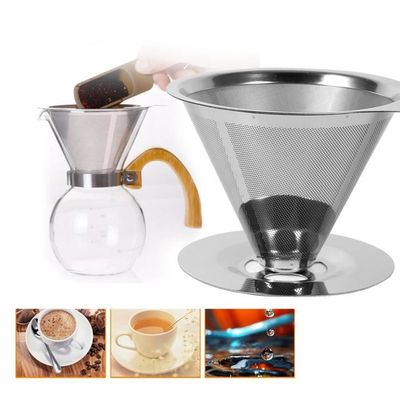 Acheter Filtre à café Portable pliable, entonnoir de filtre à café en acier  inoxydable, facile à nettoyer, tasse de filtre à café sans papier  réutilisable