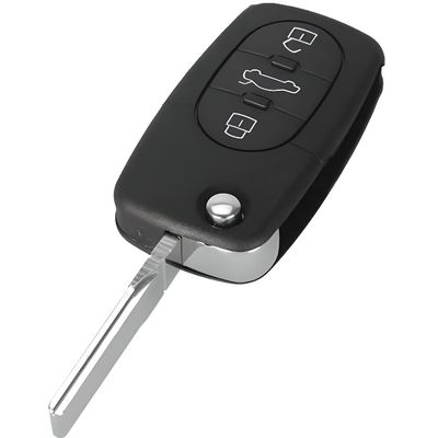 Clé Pliable 3 Boutons Compatible Audi A2 A3 A4 A6 A8 TT – Coque + Lame De Rechange Sans Électronique