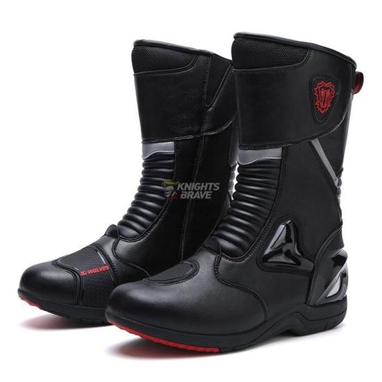 Bottes Moto Homme Black Knight - Cuir Noir Taille US 7.5 - Occasion