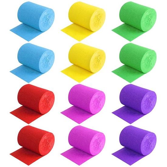 5 Rouleaux Papier Crépon Dégradé Vert - Pour Décorations Fête, Mariage, Anniversaire - 25 Mètres Par Rouleau, Facile à Modeler