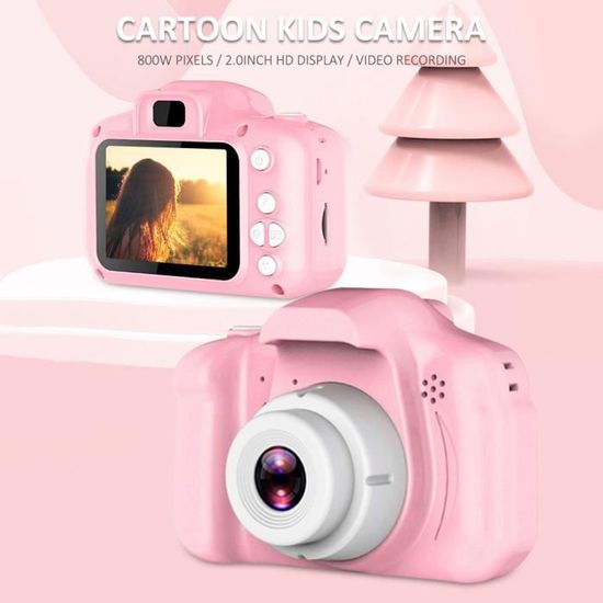 Enfants Appareils photo numériques Mini Cartoon Caméra vidéo rechargeable  avec 2 pouces Ips Écran 16Gb Carte SD Enfant enfant caméscope Anniversaire