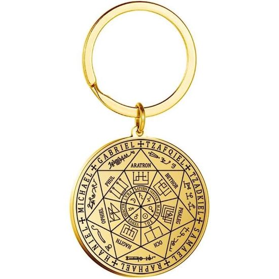 Porte-clés Satanique Pentagram - Design Chrome Et Résine, Taille 35x70 Mm