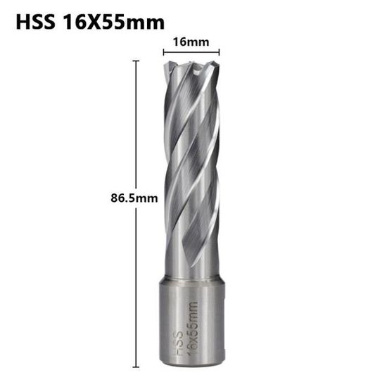 Fraise Annulaire HSS Avec Tige Centrale Et Goupille éjecteur - Pour Perçage Acier, 6.35x90mm, Foret Creux