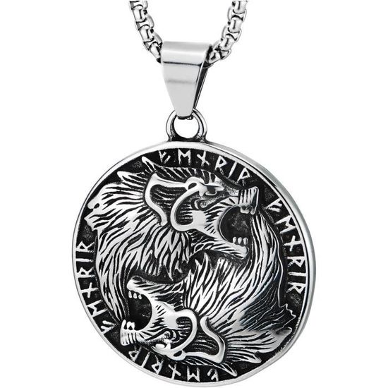 Collier Pendentif Dents De Loup - Acier Inoxydable Doré - Cordon - Zircon