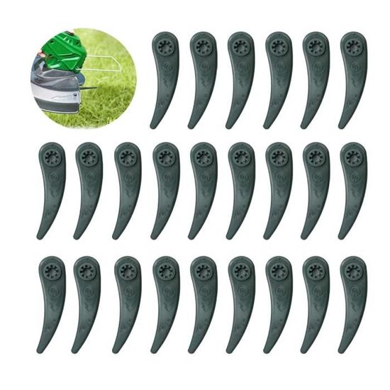 Lames à gazon de rechange, lot de 24 lames de coupe Bosch pour tondeuse Bosch Durablade Art 23-18 LI Art 26-18 LI, vert
