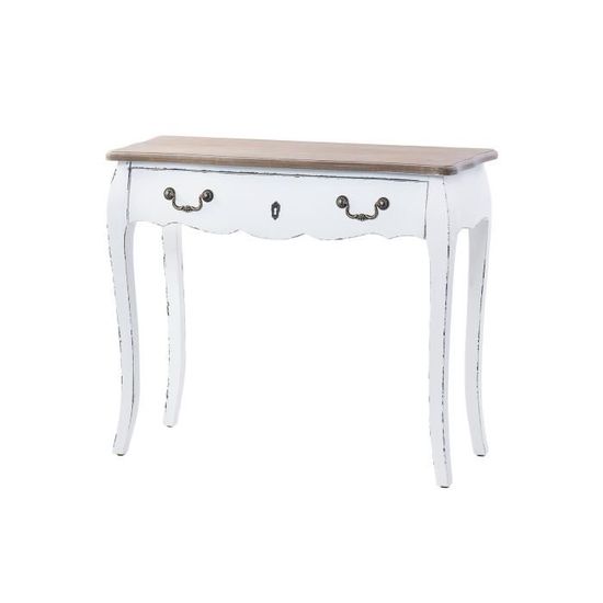 Console bois et pin massif blanc Bart