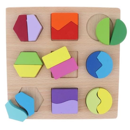 Puzzle En Bois éducatif - Formes Géométriques, Jeu De Logique Pour Enfants, Idéal Voyage