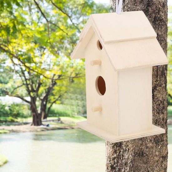 Cage à oiseaux, maison d'oiseau 2 pièces nids d'oiseaux suspendus décor de jardin de maison d'oiseau pour patio extérieur de
