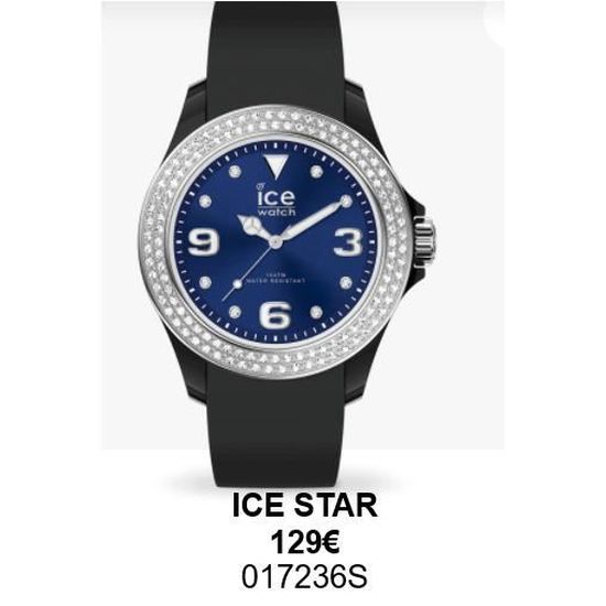 Ice-Watch - ICE star Black deep blue - Montre noire pour femme avec  bracelet en silicone - 017236 (Small) , - Achat/vente montre - Cdiscount