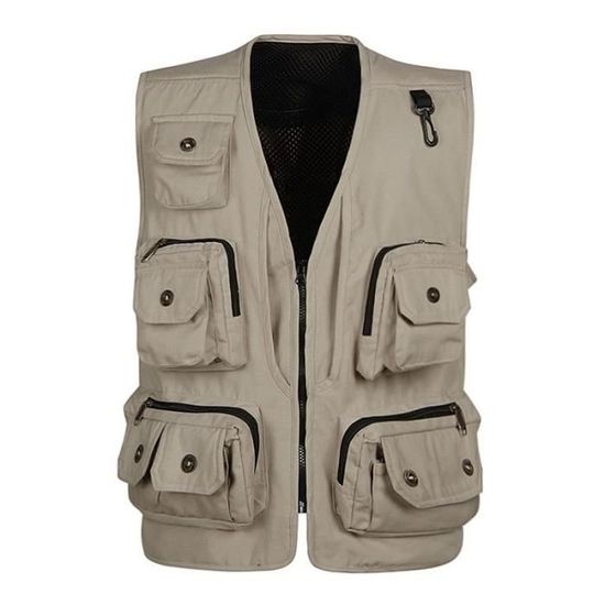 Gilet de pêche à la mouche Orvis pour homme 2XL beige zippée doublée de