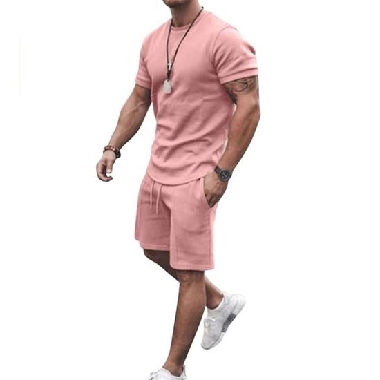 Ensemble Tee Shirts Et Short Pour Hommes 2 PièCes DéContracté