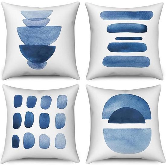 Housse De Coussin Nautique 40X40 Set De 4, Méditerranée Plage Côte