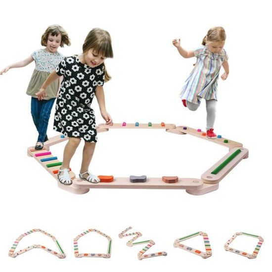 7 Pierres D'équilibre Enfants - Parcours Psychomotricité 3-8 Ans | Antidérapant Intérieur/extérieur