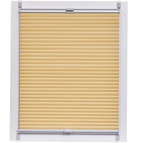 Store Plissé Nid D'abeille Sekey - Pose Sans Perçage, 100% Occultant - Blanc Ou Gris - 60 X 130 Cm