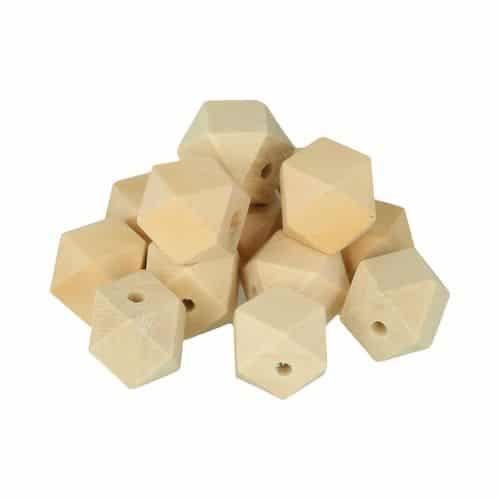 Perles bois polygone 20x27mm 8 pièces - Artémio Marron