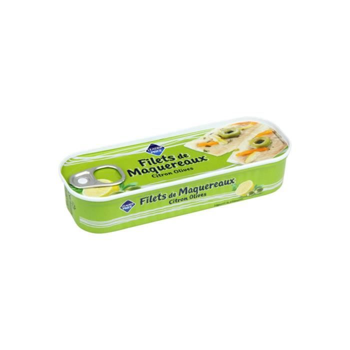 Filets de maquereaux citron olives Leader Price - 176 g