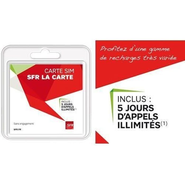 SFR Carte sim 10 euros inclus
