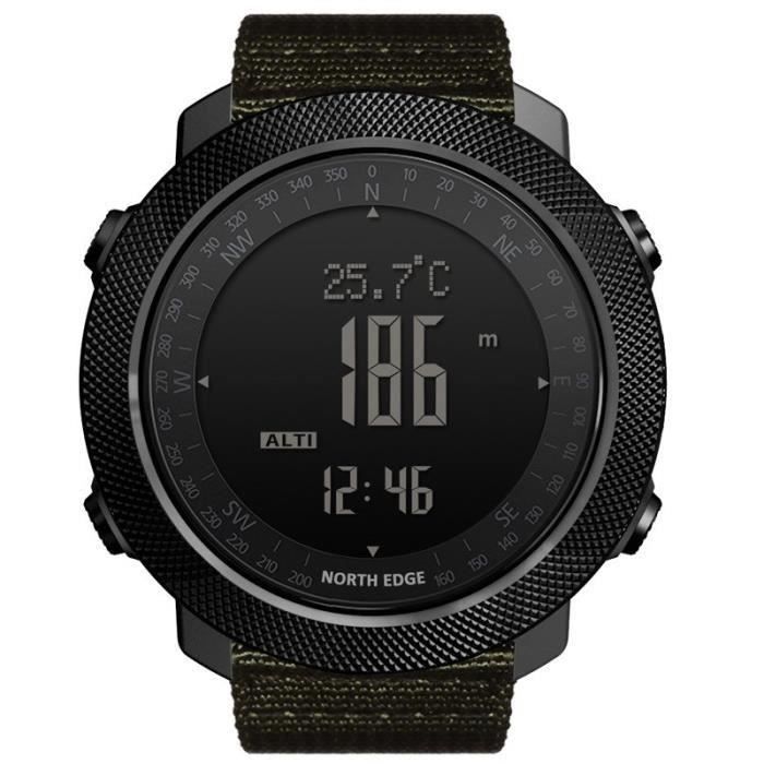 NORD EDGE APACHE Sports De Plein Air Montre Intelligente Métal Rétro-éclairage - Vert