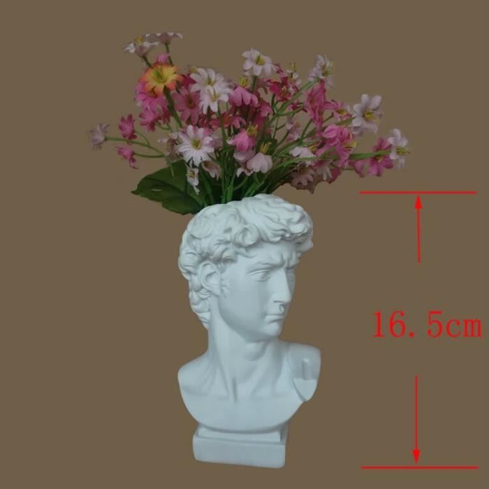 Résine créative Imitation plâtre David mythologie grecque portrait tête vase fleur arrangement accessoires décorations p E1094