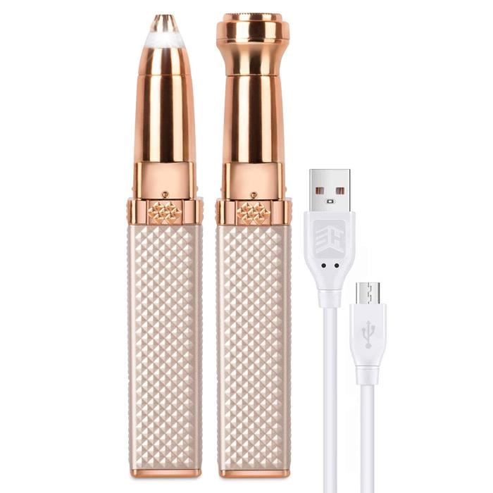 Tondeuse à Sourcils Épilateur Sourcil Électrique pour Femmes Rechargeable Épilation Sourcils des Lèvres du Nez du Corps et du Visage