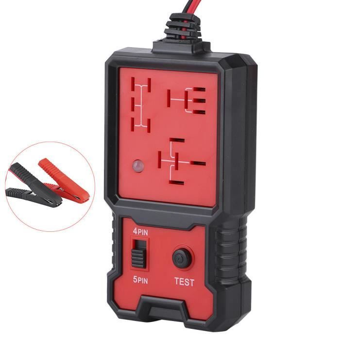 Fafeicy Détecteur de relais Testeur de Relais Voiture 12V Portable Outils de Diagnostic Affichage LED 4 Broches 5 Broches pour