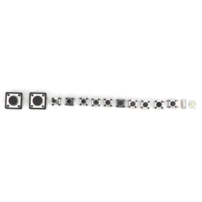 Atyhao interrupteur tactile 140PCS 14 Value Micro interrupteur à bouton-poussoir tactile SMD DIP Tact Switch