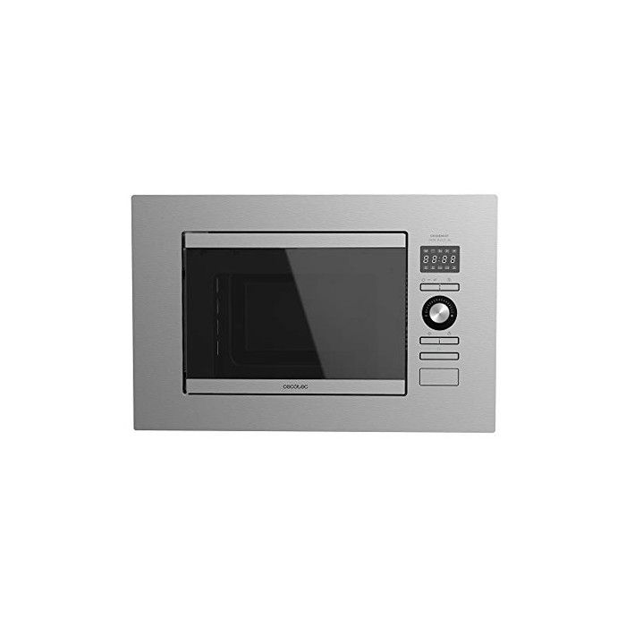 Cecotec Micro-ondes encastrable numérique GrandHeat 2090 Built-in Steel. 800 W, 5 niveaux, 20 L de capacité, Gril 1000