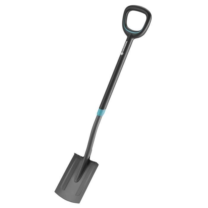 GARDENA Petite bêche à bord droit ErgoLine® – Manche souple – Poignée ergo en D – Lame acier trempé – Garantie 25 ans (17011-20)