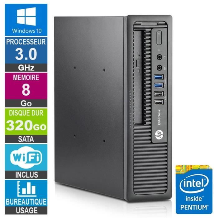 PC HP 800 G1 USDT G3220 3GHz 8Go/320Go Wifi W10