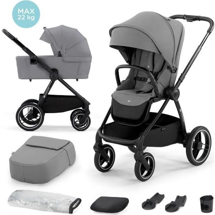 Poussette combinée Kinderkraft Nea Platinium Grey