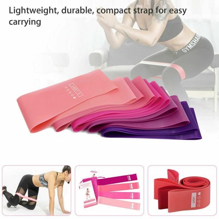 TTCZ Elastique Bandes de Résistance pour Traction, Bande Latex de Yoga, Bande d'entraînement,pour Musculation 600 *50 *0,9mm violet