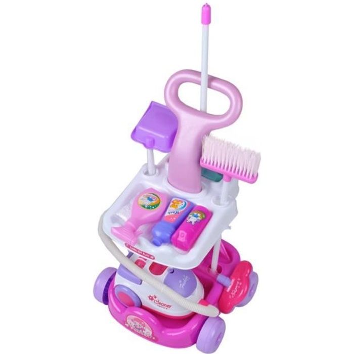 MonMobilierDesign Chariot de ménage, jouet d'imitation pour enfant