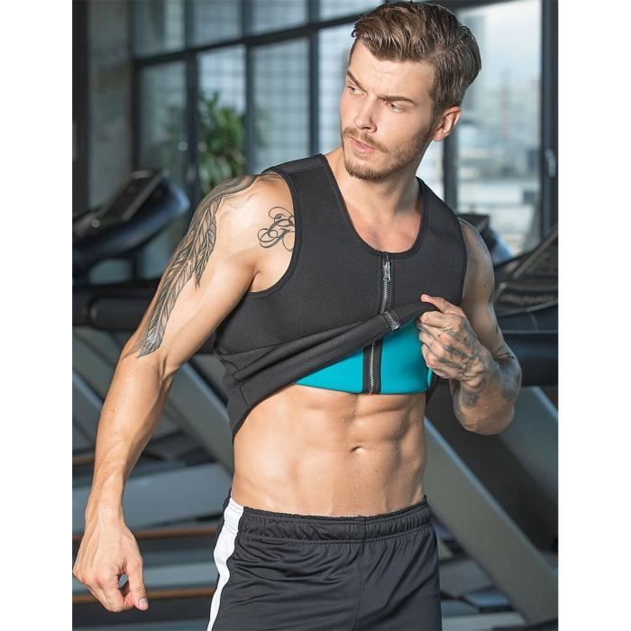 WAIWAIZUI Gilet de Sudation Sauna Homme Minceur Veste Sport MusculationPerte de Poids Néoprène sans Manches