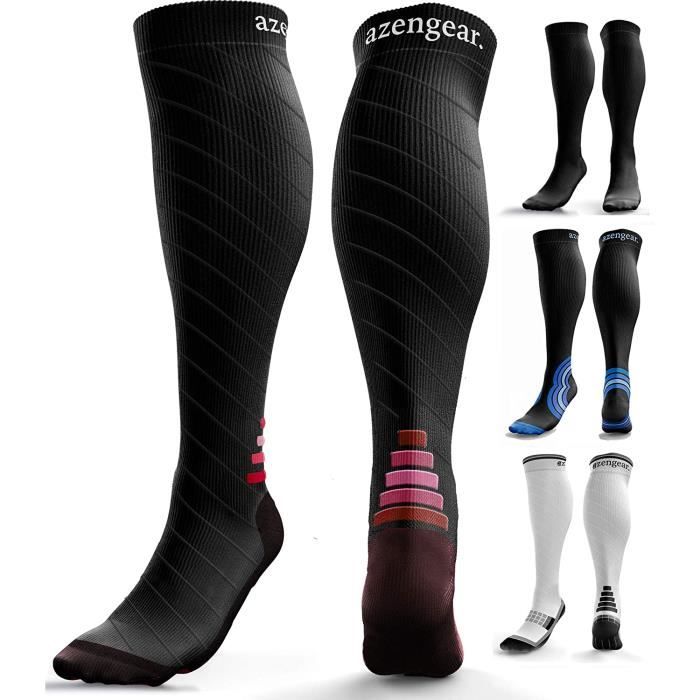 Chaussettes de Contention pour Homme et Femme (20-30 mmHg) - Chaussettes de Compression - Pro Sport - Recuperation - Anti-Thrombose